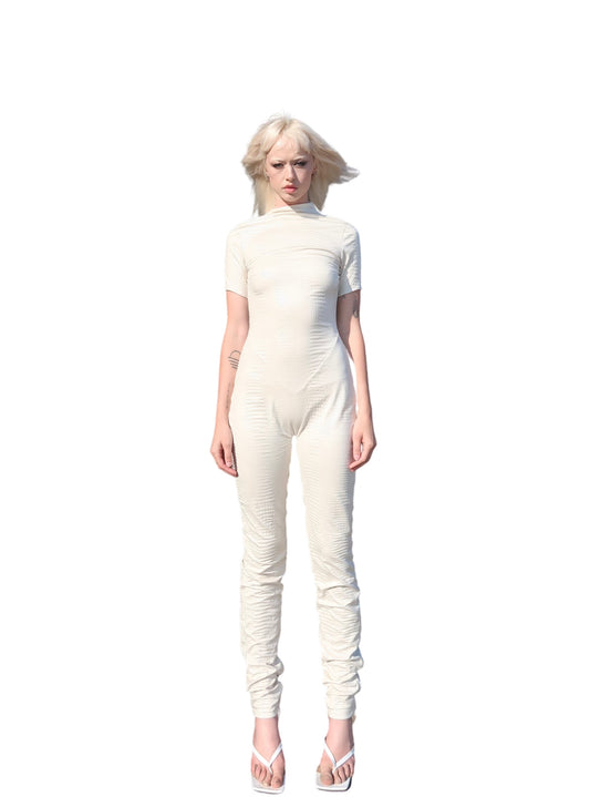 ASYMMETRIC HIGH NECK JUMPSUIT